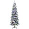 Pre-Lit Hinged Christmas Tree Snow Flocked with 9 Modes Remote Control Lights